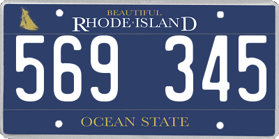 RI license plate 569345