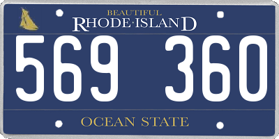 RI license plate 569360