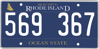 RI license plate 569367