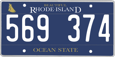 RI license plate 569374
