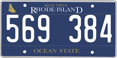 RI license plate 569384