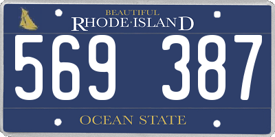 RI license plate 569387