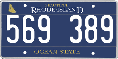RI license plate 569389