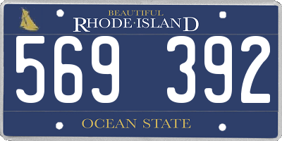 RI license plate 569392