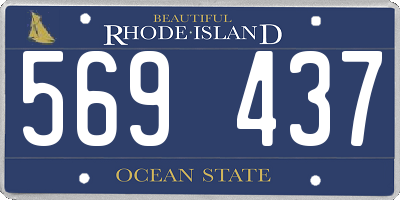 RI license plate 569437