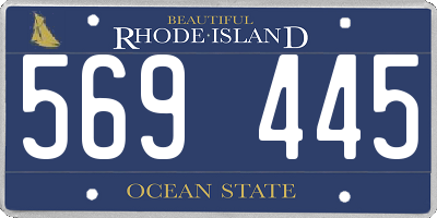 RI license plate 569445