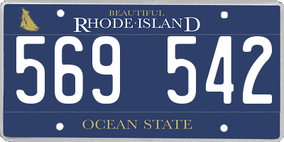 RI license plate 569542