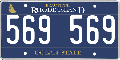RI license plate 569569