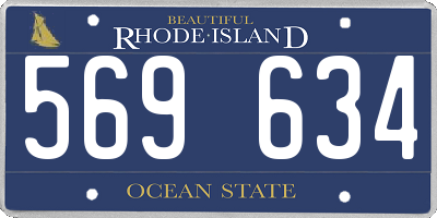 RI license plate 569634