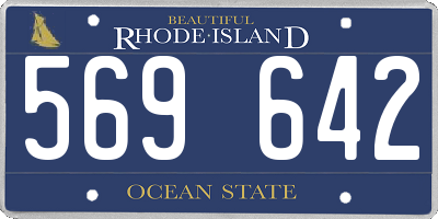 RI license plate 569642