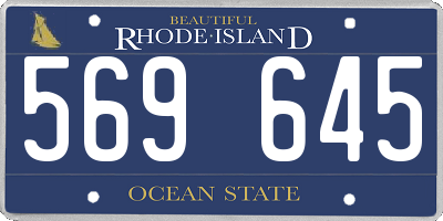RI license plate 569645