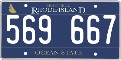 RI license plate 569667