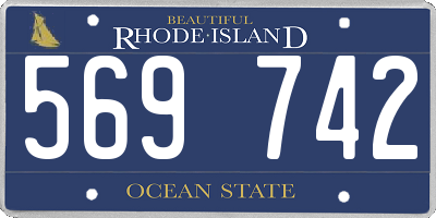 RI license plate 569742