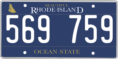 RI license plate 569759