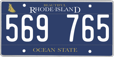 RI license plate 569765