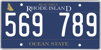 RI license plate 569789