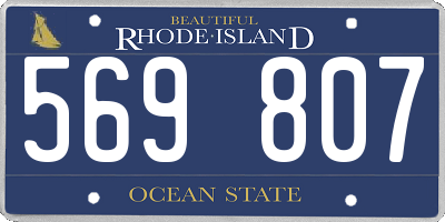 RI license plate 569807
