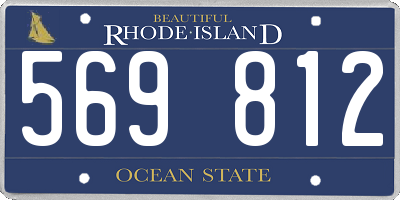 RI license plate 569812