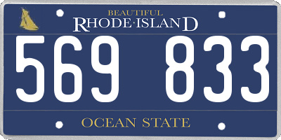 RI license plate 569833