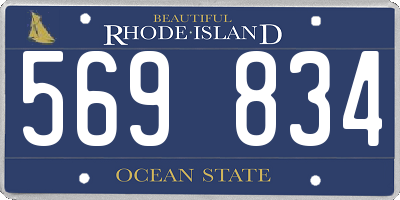 RI license plate 569834