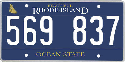 RI license plate 569837