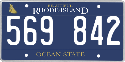 RI license plate 569842