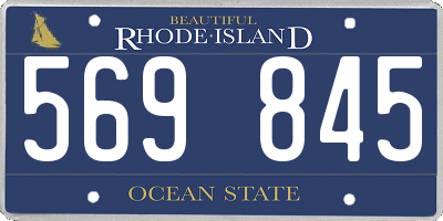 RI license plate 569845