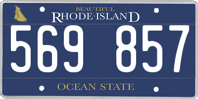 RI license plate 569857