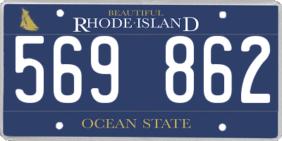 RI license plate 569862