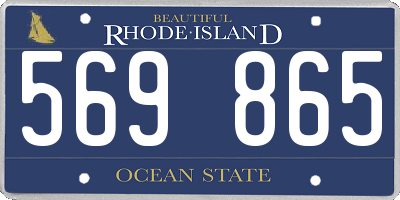 RI license plate 569865
