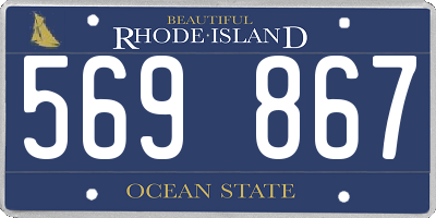 RI license plate 569867