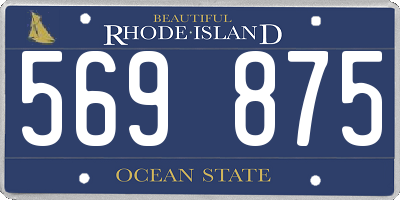 RI license plate 569875