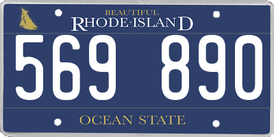 RI license plate 569890