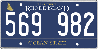 RI license plate 569982