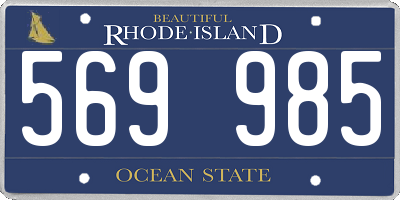 RI license plate 569985