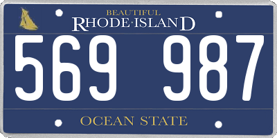 RI license plate 569987