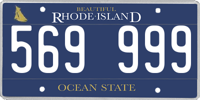 RI license plate 569999