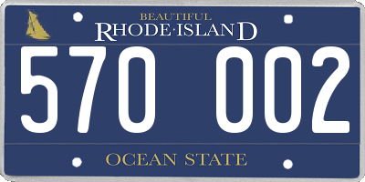 RI license plate 570002