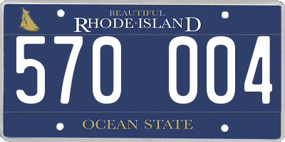 RI license plate 570004