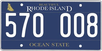 RI license plate 570008