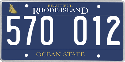 RI license plate 570012