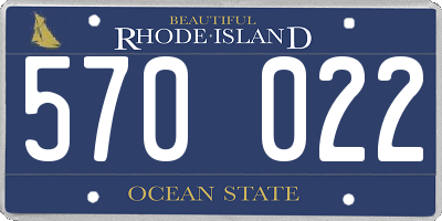 RI license plate 570022