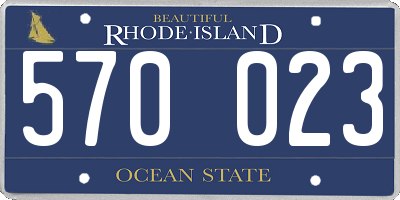 RI license plate 570023