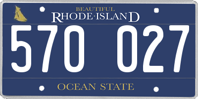 RI license plate 570027