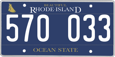 RI license plate 570033