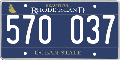 RI license plate 570037