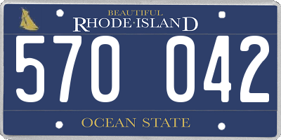 RI license plate 570042
