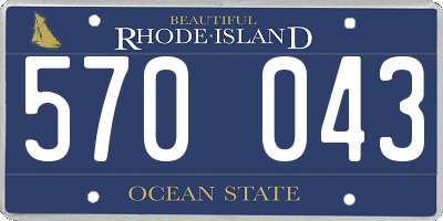 RI license plate 570043