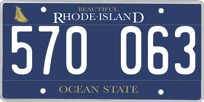 RI license plate 570063