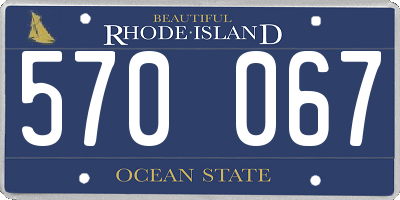 RI license plate 570067